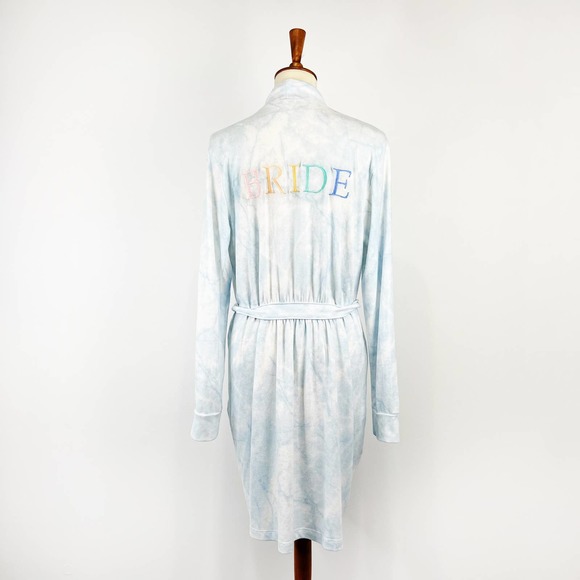 PJ Salvage Bride wedding robe tie dye rainbow bachelorette belted size Large - Picture 6 of 9